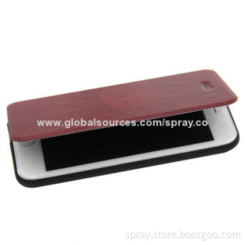 Leather Cover for iPhone, interior TPU/Microfiber Perfectly Combined in Heat Pressing